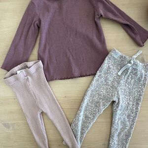 Zara Purple and Pink Ribbed Baby Outfit Set